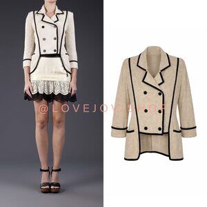 Avant Garde | Skaist Taylor Cream Knit Tuxedo Blazer Double Breasted Tails | L